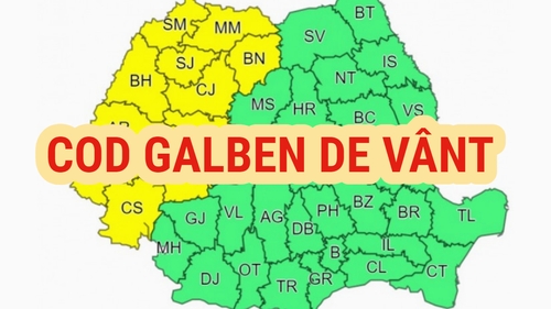Avertizare meteo ANM. Cod galben de ploi și vijelii în România