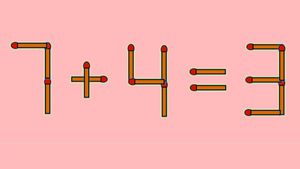 Test IQ exclusiv pentru genii | 7 + 4 = 3 este greșit. Pentru a corecta egalitatea, mutați un singur chibrit