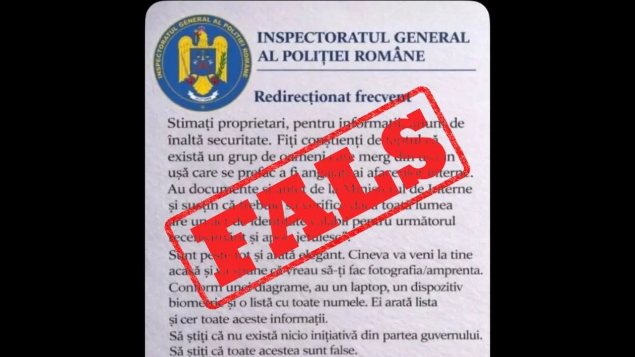 Mesajul de la Poliția Română care a creat isterie printre români: ”Există un grup de oameni care merg din ușă în ușă”
