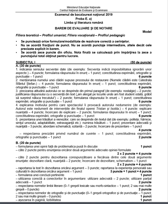 Subiecte Limba și literatura română, BAC 2019. Ce ar putea pica în acest an