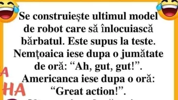 BANC | Se construiește un robot care să înlocuiască bărbatul. E supus la teste de o nemțoaică, o americancă și o olteancă
