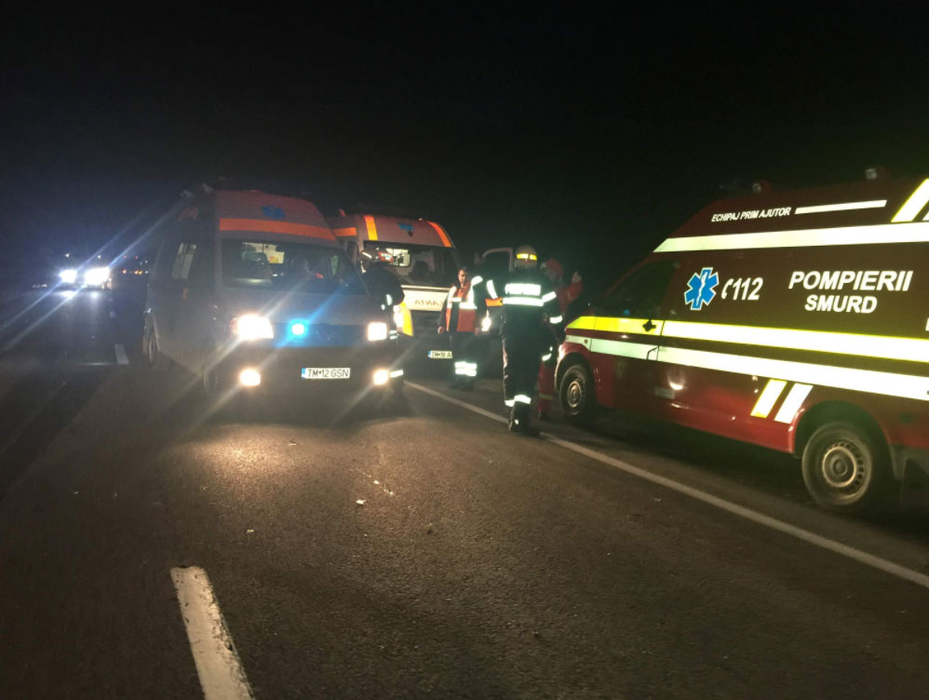 Accident grav în Timiș. 11 victime, între care 3 minori. Un TIR a lovit două mașini
