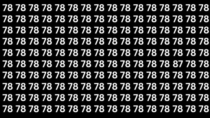 Iluzie optică virală | Găsește numărul ’87’ ascuns printre ’78’ în doar 7 secunde!