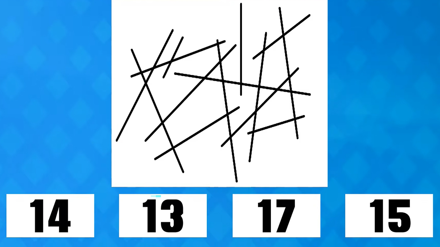 Test de inteligență | Câte linii apar în această imagine: 14, 13, 17 sau 15?