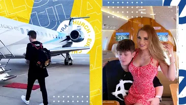 Puștiul cu nota de 100.000 € din NUBA, party fin cu sexy-durdulia în avionul privat de 19 mil. €