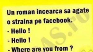 BANC | Un român încearcă să agațe o străină pe Facebook