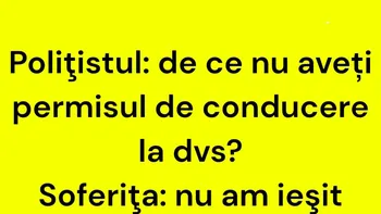 BANCUL ZILEI | Polițistul și șoferița fără permis de conducere