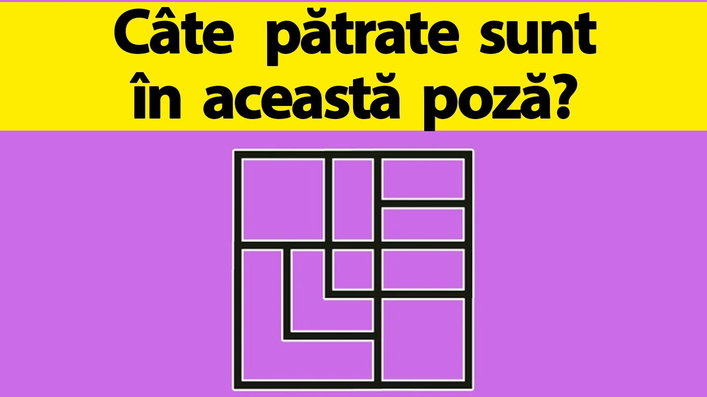 TEST IQ | Câte pătrate sunt în această imagine, în total?