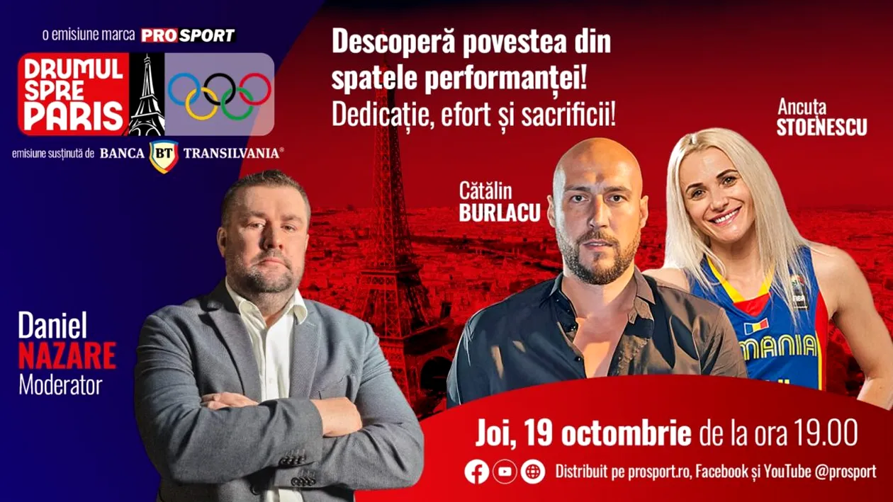 Cătălin Burlacu și Ancuța Stoenescu sunt invitații emisiunii ,,Drumul spre Paris’’, de joi, 19 octombrie, de la ora 19:00