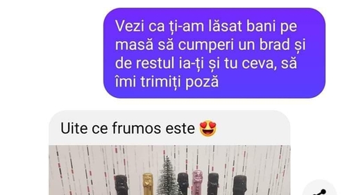BANC | "Vezi că ți-am lăsat bani pe masă să cumperi un brad și, de restul, ia-ți și tu ceva. Să îmi trimiți poză!"