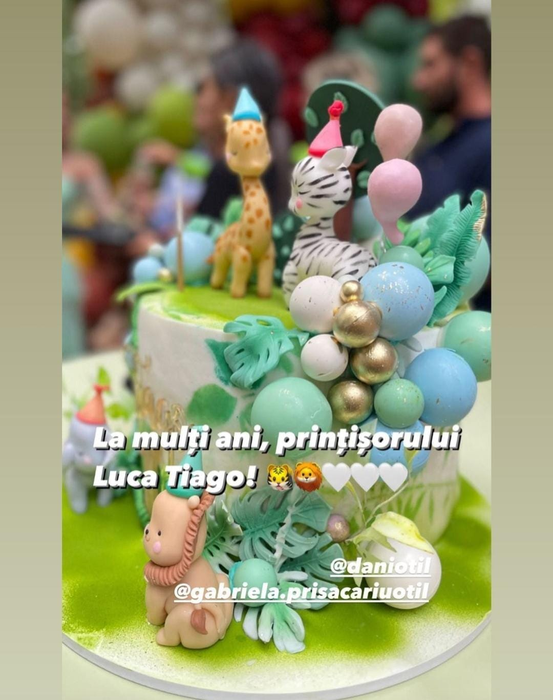 Zi de sărbătoare pentru Gabriela Prisăcariu și Dani Oțil. Imagini uimitoare de la tăierea moțului lui Tiago