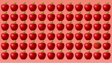 TEST IQ | Doar 3% reușesc: Găsiți roșia ascunsă printre merele din imagine, în cel mult 6 secunde!