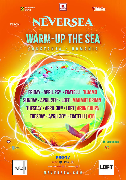 Tujamo, Mahmut Orhan, Aron Chupa și ATV vor aduce vibe-ul NEVERSEA în cluburile din Mamaia, în vacanța de 1 Mai!