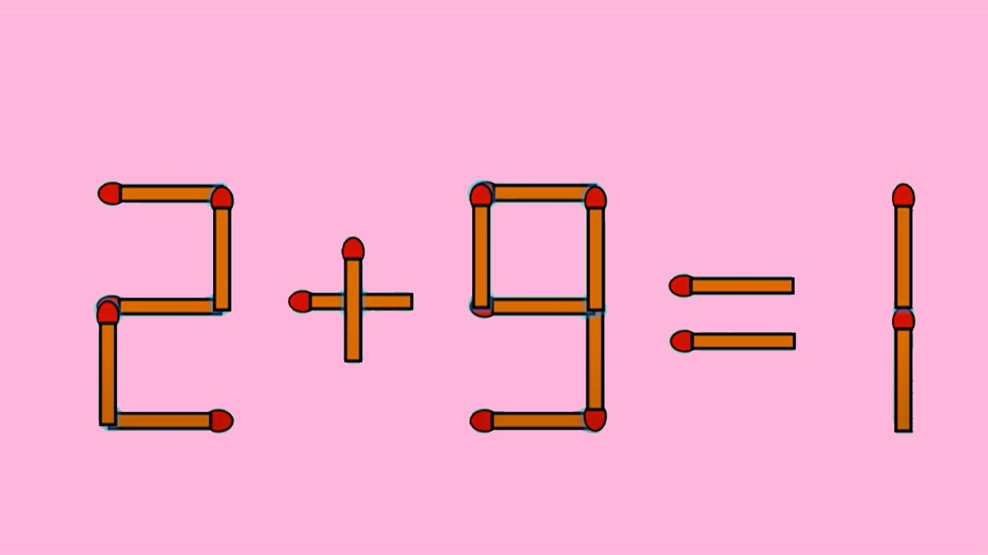 Test IQ exclusiv pentru genii | Corectați 2 + 9 = 1, mutând un singur chibrit