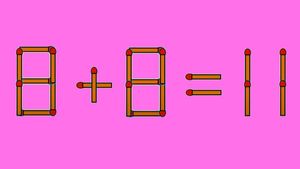 Test IQ cu chibrituri | Mutați un singur băț, pentru a corecta 8 + 8 = 11