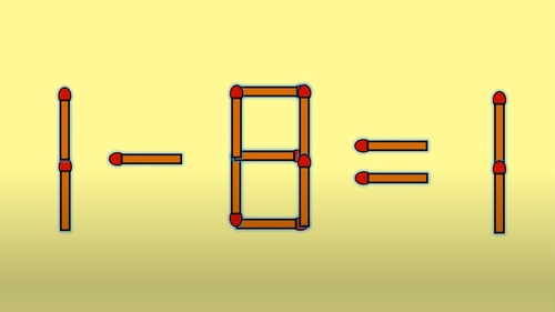 Test de inteligență | Corectați 1 - 8 = 1, mutând un singur chibrit