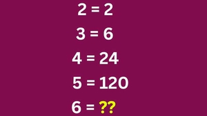Test de inteligență | Cât este 6, dacă 2=2, 3=6, 4=24 și 5=120?