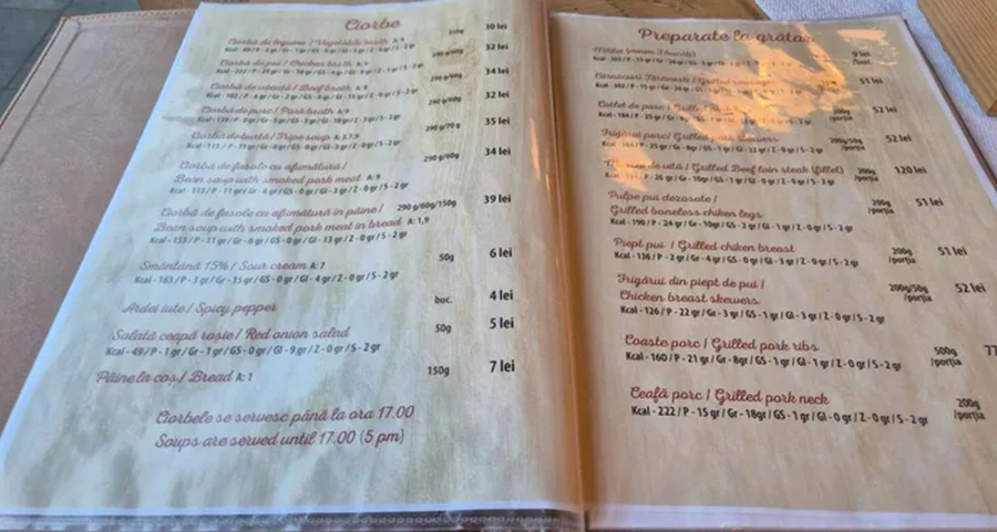 Prețuri surprinzătoare în restaurantele din Bran și Brașov. Cât costă o ciorbă și o porție de cartofi