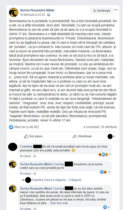 Ce spune o fostă colega de la Antenă despre Andreea Berecleanu: “NU e jurnalistă / E obsedată de machiaj”! Scandal