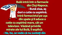 BANC | Bulă intră într-o farmacie din Cluj-Napoca