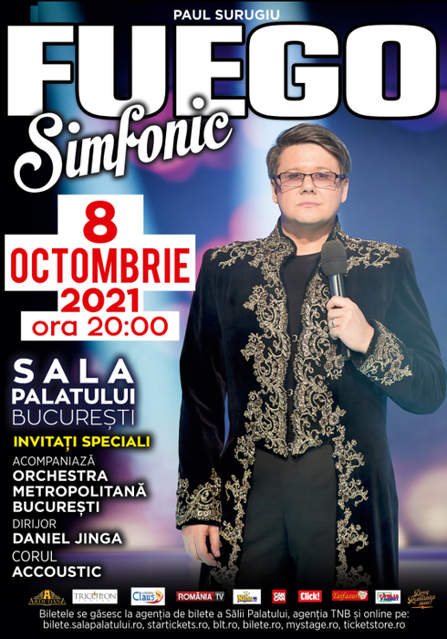 Concert extraordinar Paul Surugiu-Fuego la Sala Palatului– 8 octombrie 2021