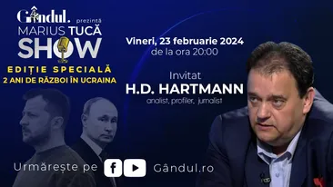 Marius Tucă Show începe vineri, 23 februarie, de la ora 20.00, live pe gândul.ro. Invitat: H. D. Hartmann