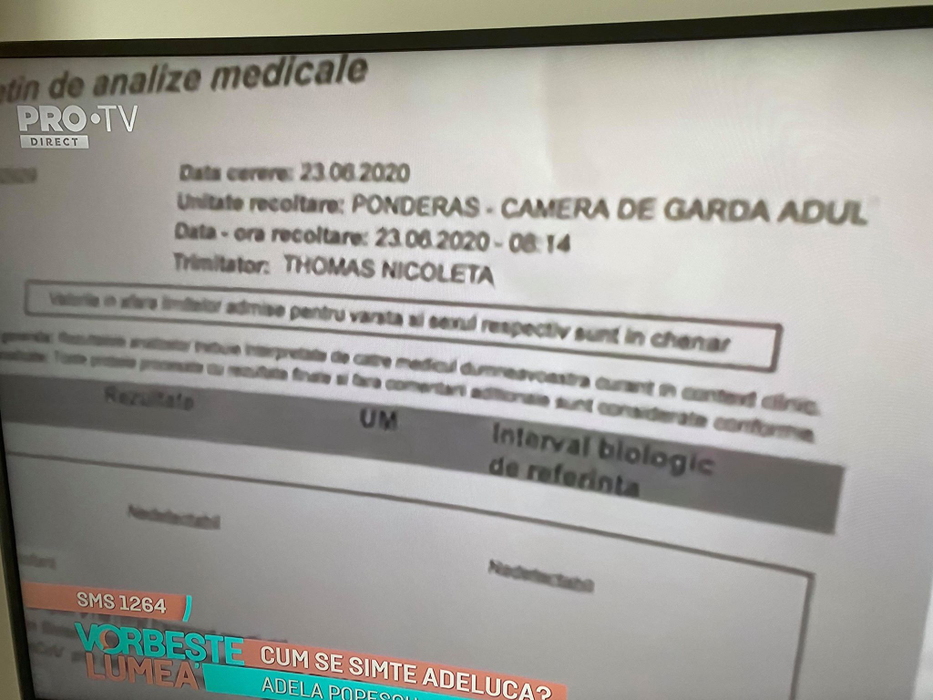 Adela Popescu a ajuns de urgenţă la spital! Prezentatoarea Pro TV a prezentat rezultatul testului de coronavirus