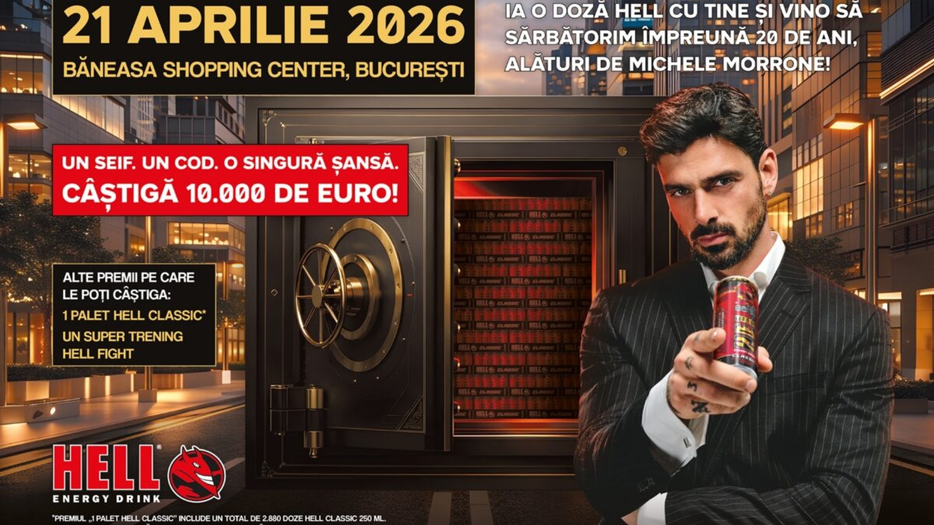 (P) HELL sărbătorește 20 de ani, cu Michele Morrone, la evenimentul aniversar din București