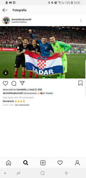 Dominik Livaković și colegii lui au omagiat orașul Zadar pe stadionul finalei