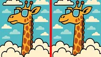 TEST IQ | Aceste două girafe par identice, dar nu sunt. Identificați toate cele 3 diferențe!