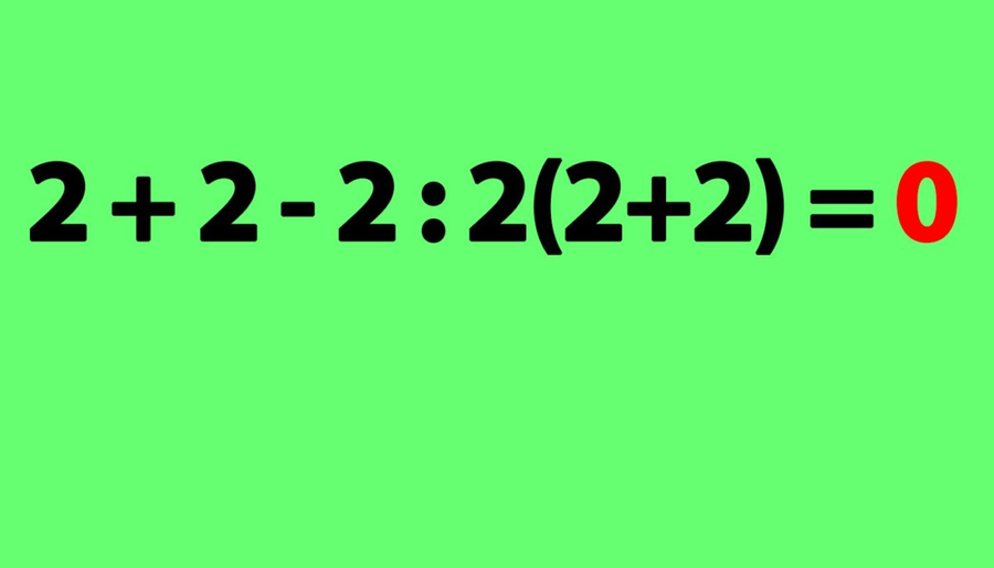 Rezolvare. Test IQ pentru matematicieni | Cât face 2 + 2 - 2 : 2(2+2) = ?