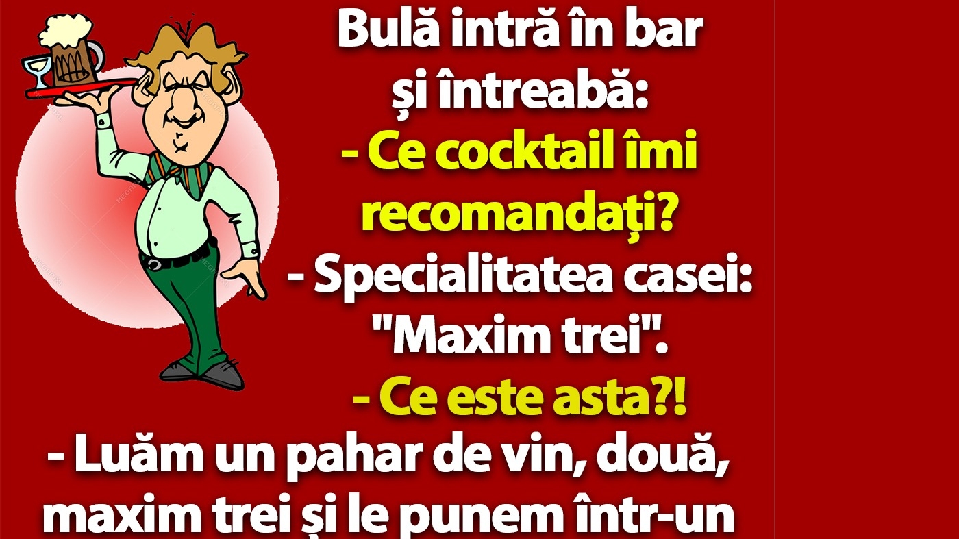 BANC | Bulă intră în bar și întreabă: "Ce cocktail îmi recomandați?"
