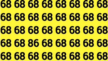 Test de logică | Nu toate numerele din această imagine sunt 68. Găsiți-l pe singurul diferit!