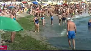 Mizerie de nedescris pe litoral! La Costinești turiștii fac plajă printre alge și gunoaie!