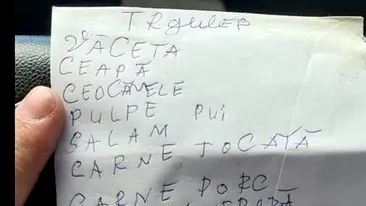 Râzi cu lacrimi! Ce a putut să scrie un român pe lista de cumpărături: Văceta, ceapă, ceocănele...
