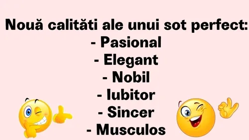 Bancul sfârșitului de săptămână | 9 calități ale unui soț perfect