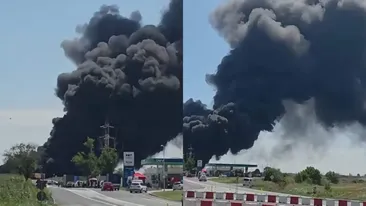 Momente de panică în Constanța. O cisternă încărcată cu benzină a luat foc după un accident