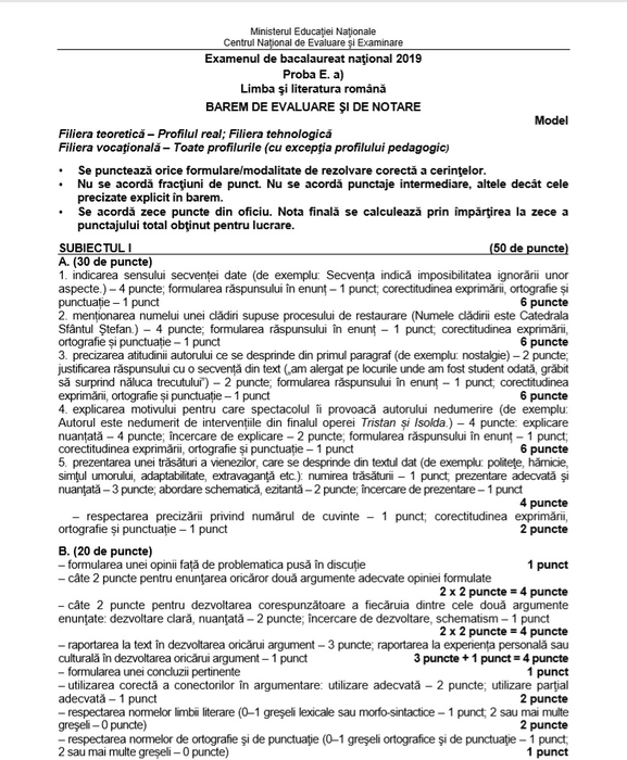 Ce pică la BAC 1 iulie 2019. Subiecte la Limba şi literatura română, EDU.RO