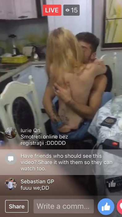 Un cuplu din Moldova a transmis live pe Facebook cum face amor