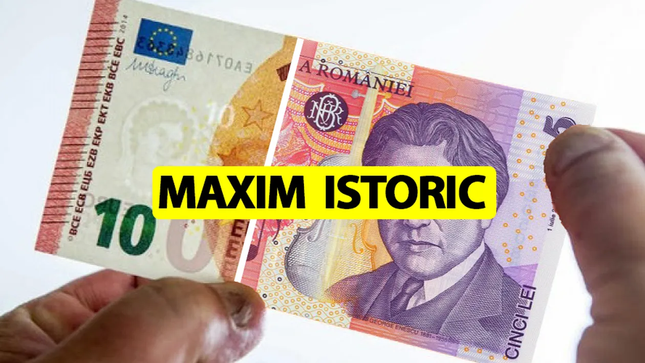 Curs valutar 22 mai 2019. Cutremur pe piața bancară: Euro atinge cea mai ridicată valoare din istoria României. Câți lei costă 1 euro azi