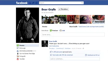 Mesajul zapacitor lasat de Bear Grylls pe Facebook! Uite cum si-a facut toti fanii sa moara de ras cu un text pe care doar el il poate scrie