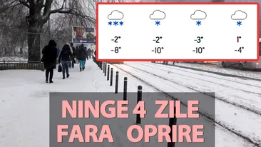 Orașul din România în care va ninge 4 zile fără oprire, potrivit meteorologilor Accuweather