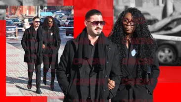 Alex Drăgușin și soția, ținute all-black la cununia lui Radu Drăgușin! Sportiva a atras privirile trecătorilor