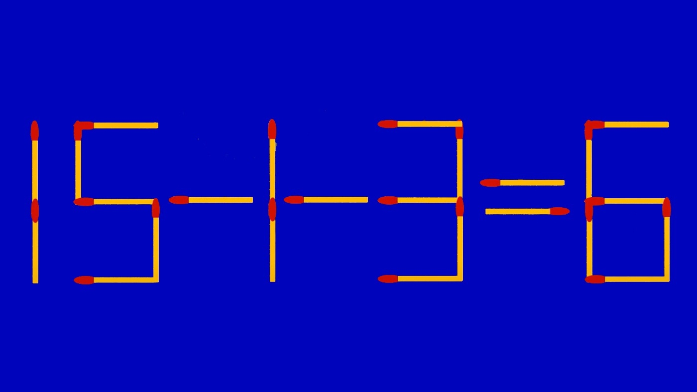 Test de inteligență | Mutați un singur chibrit pentru a corecta 15 - 1 - 3 = 6