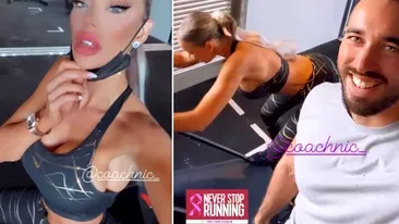 Bianca Drăgușanu s-a filmat în compania unui celebru antrenor de fitness din Dubai. Replici savuroase: „Vrei să mă termini?” VIDEO