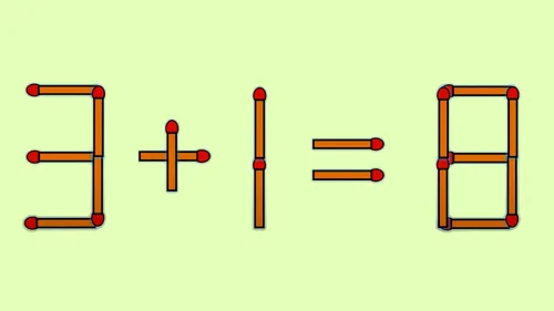 Test de inteligență | Mutați un singur chibrit, pentru a corecta 3 + 1 = 8