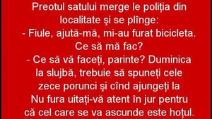 BANCUL ZILEI | Preotul și bicicleta furată