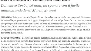Un roman a fost impuscat mortal in Italia de proprietarul fermei pe care voia sa o jefuiasca