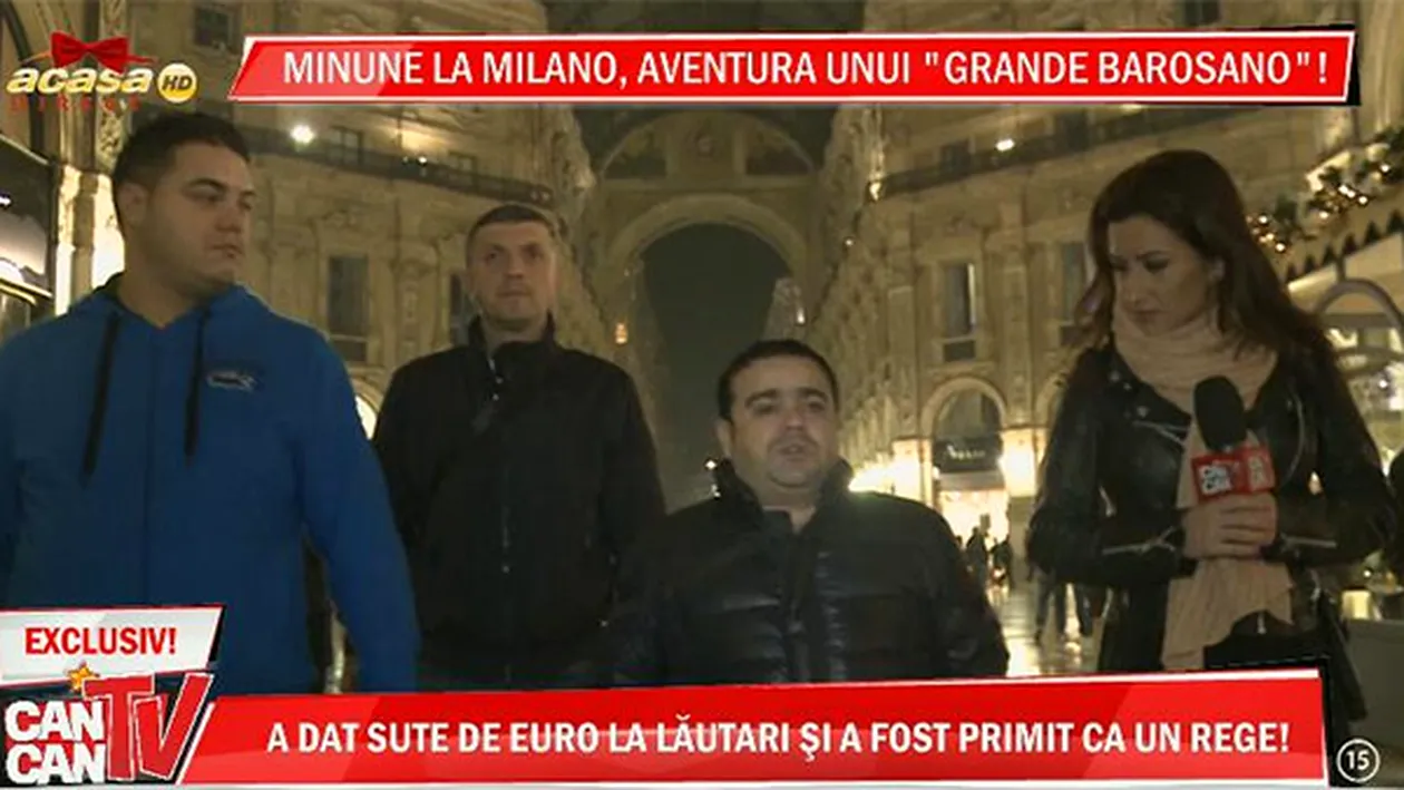 Aventurile lui Minune la Milano! Manelistul a spart sute de euro in capitala modei si a facut show la o petrecere de romani