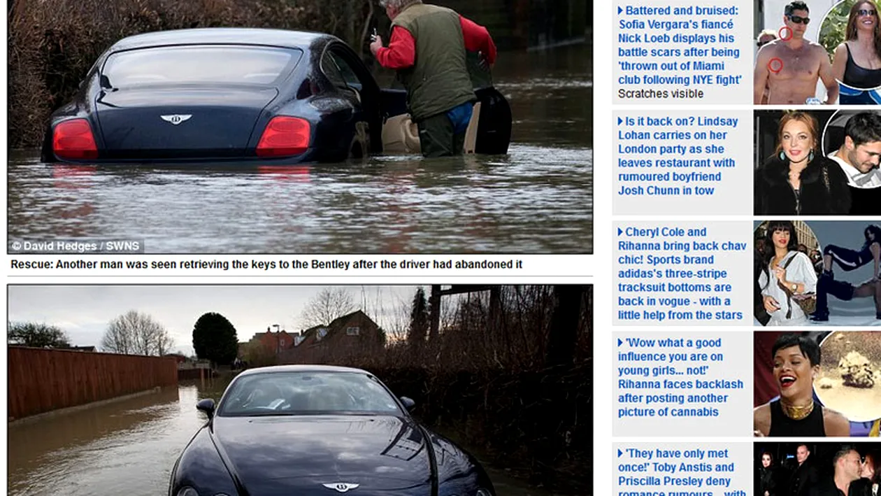 Ce, nu aţi mai văzut un Bentley inundat? Reacţia unui milionar când şi-a văzut maşina de lux sub apă! Şi-a cumpărat un Mercedes